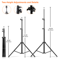 PYNSSEU 26cm lampa pierścieniowa LED z 1.1/1.6/2.0M świecący pierścień stojak ściemniania 10 "Selfie lampa pierścieniowa z klips do telefonu do makijażu Youtube 4